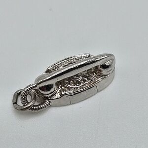 VINTAGE Sterling Silver 3D Rotary Phone Telephone Charm Pendant